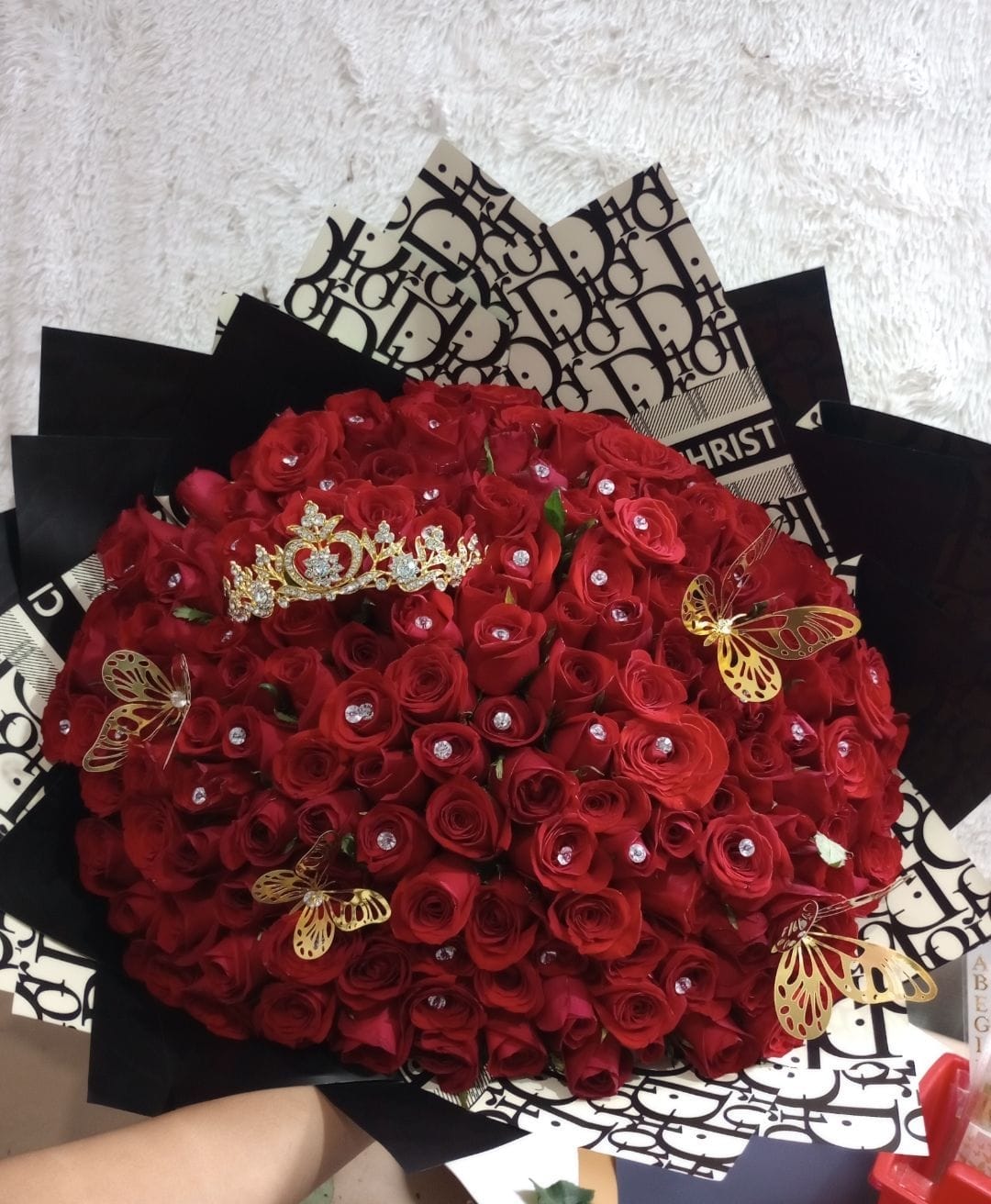 100 ROSES BOUQUET WITH ALL ACCESSORIES💎🌹